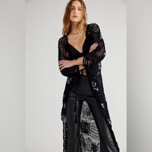 Free People X Flook Hydrangea Crochet Kimono